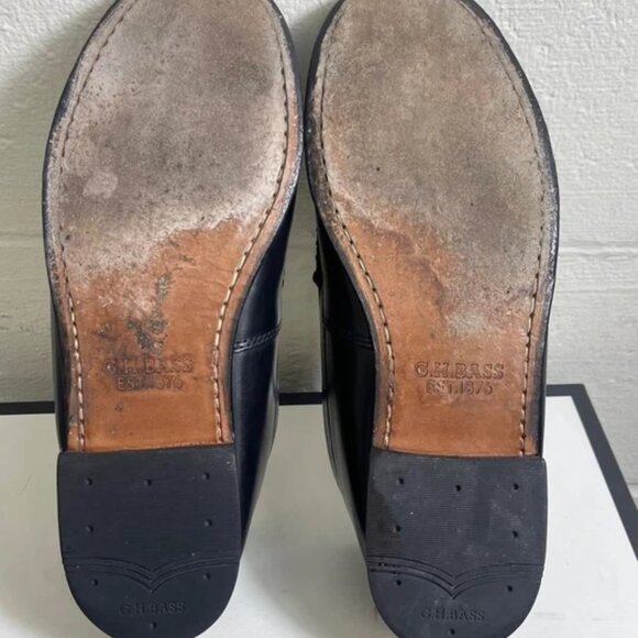 G.H. Bass Whitney Cozy Weejuns Shearling Black Leather Loafer Women's 8.5 M - Picture 11 of 12